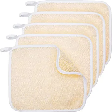 Tatuo 5-Piece Exfoliating Washcloth, Beige