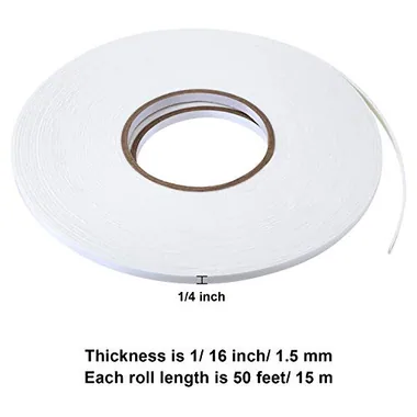 Tatuo 2-Piece Double Sided Foam Tape, White