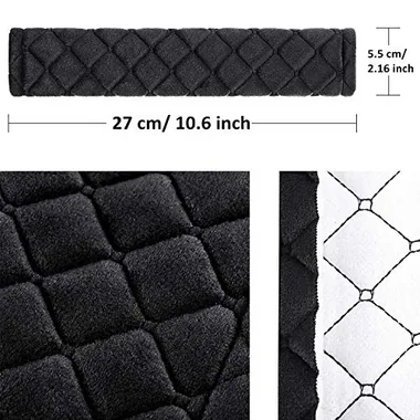 Tatuo 4-Piece Seat Belt Cover Extra Long Soft, Black