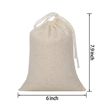 Tatuo 50-Piece Muslin Bags, 6 x 8 in